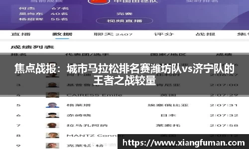 焦点战报：城市马拉松排名赛潍坊队vs济宁队的王者之战较量